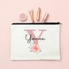 Personalized Name Makeup Bag Letter Wedding Bridesmaid Gift Travel Cosmetic Organizer Canvas Custom Bag Ladies Pencil Case Purse