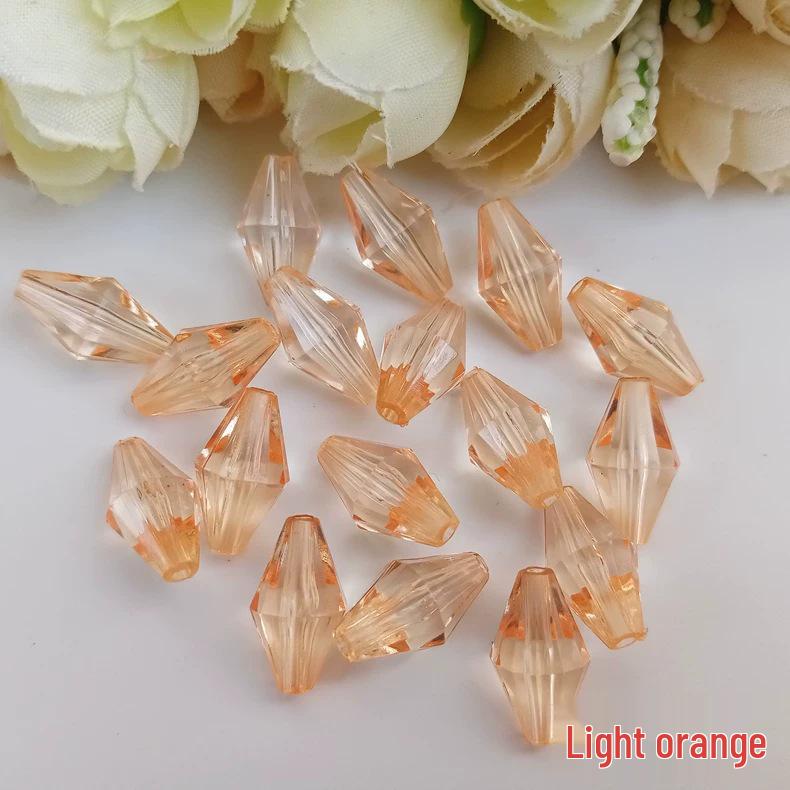 DIY Acryl Transparent Doppelspitzige Reiskörner für Schmuck und Gardinendekoration (7x19mm)