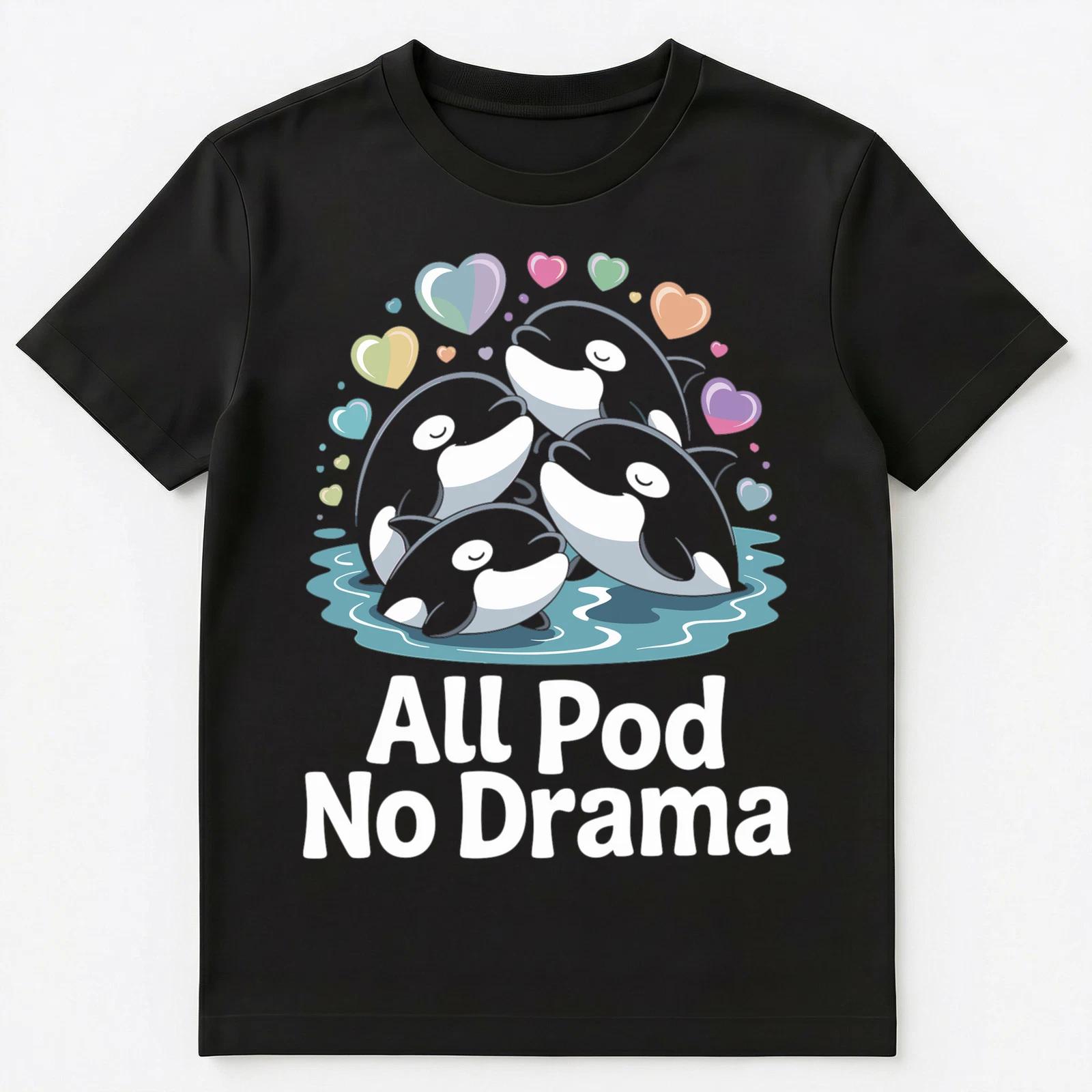 

Chill Orca Friendship Pod Unity Whale Humor Calm Social Unisex T-Shirt 3XL