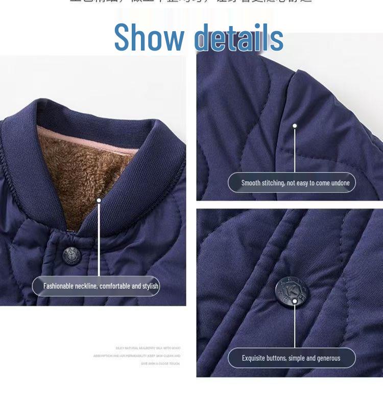 Men's Lambswool Cotton Winter Jacket - Middle-aged Father's Warm Loose Coat with Thick Velvet Liner