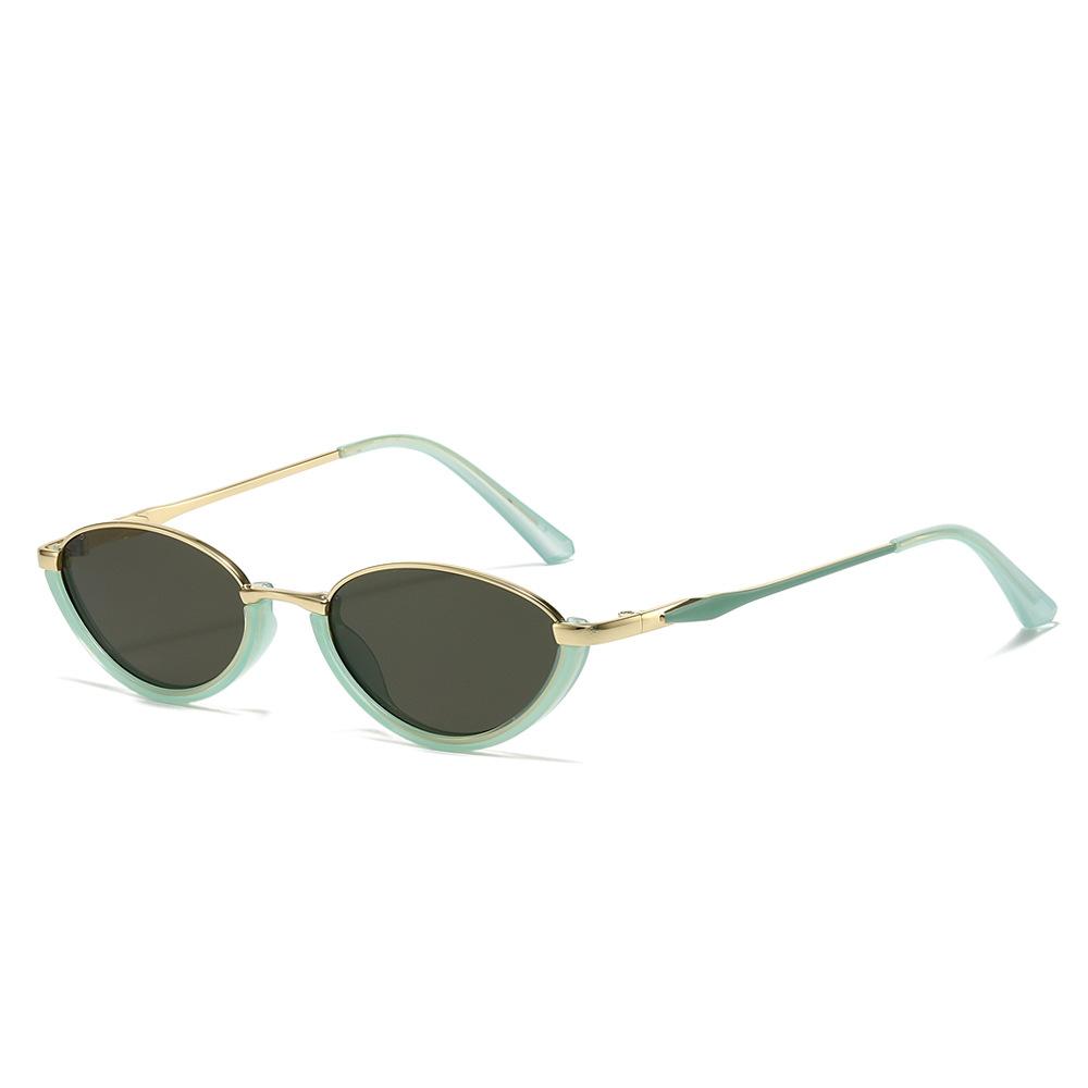 

Latest Half Frame Gradient Cat Eye Female Sunglasses Millennium Style Personalized Design Sunscn Male Gafas de sol UV Protection 400 as picture