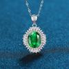 Elegant S925 Emerald, Sapphire & Ruby Pendant Necklace for Women