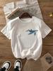T-shirt Grafica Orca Killer Whale Profondo Mare Donna Moda Estiva Manica Corta Tee Streetwear Retrò Top Estetica Marina da Donna