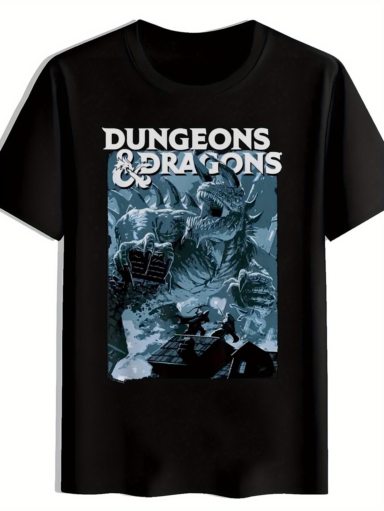 Casual Graphic T-shirt - Dungeons & Dragons Themed XL