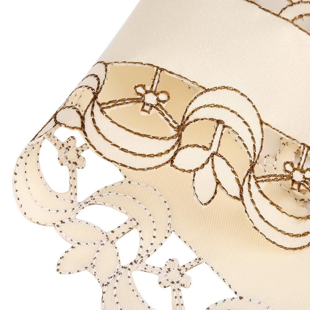 Red Floral Flower Hollow Embroidered Table Runner Tablecloth Cutwork Table Decor