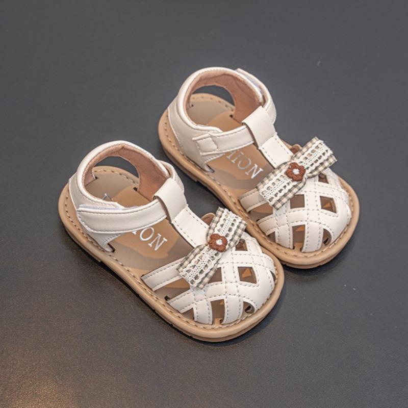 Toddler Walking Shoes Girls Sandals Ultra Soft Breathable Leather Shoes Anti-Collision Anti Slip Single Shoes
