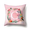 Polyester Pillowcase Pink Flower Home Decoration Print 26 English Letter Cushion Pillowcase