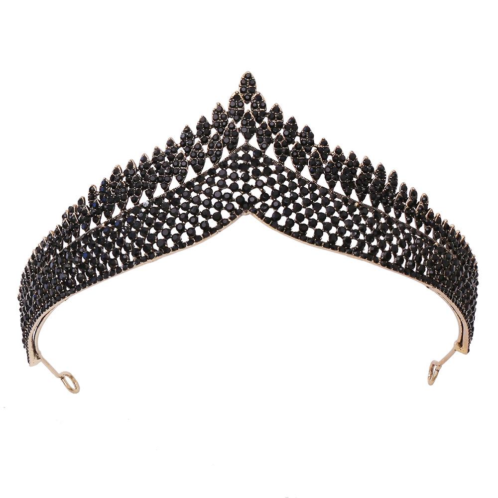 

Черная ретро-тиара в корейском стиле для невесты, простая и элегантная корона принцессы на свадьбу, день рождения