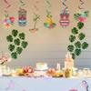 Hawaii-Themed Spiral Hanging Decorations — Summer Party & Birthday Celebration Decor