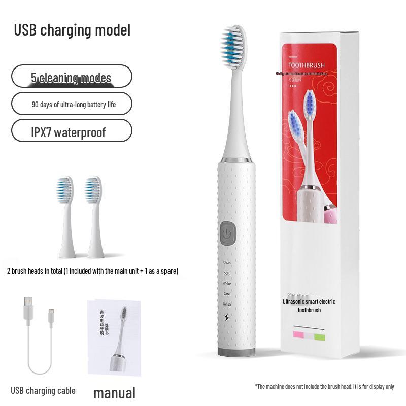 Universal Wireless Rechargeable Sonic Electric Toothbrush for Adults & Kids