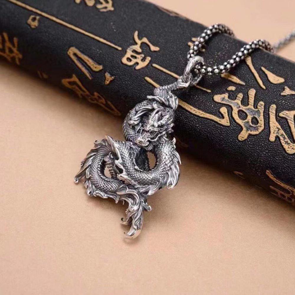 Punk Titanium Steel Hiphop Neck Jewelry Korean Clavicle Choker Dragon Pendant Man Chain Necklace