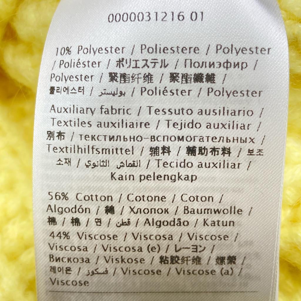 Red Valentino XR3KC12G Yellow Mohair Cable Knit Tops S yellowUsed