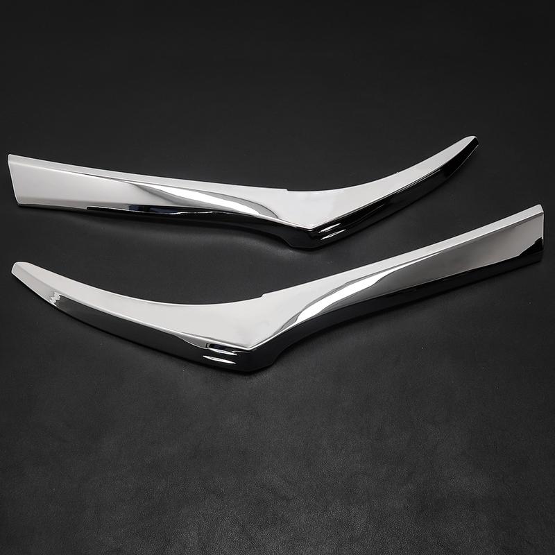 Car Styling ABS Chrome Headlight Eyebrow Eyelid Cover Trim Car Accessories For Toyota Land Cruiser FJ200 LC200 2015-