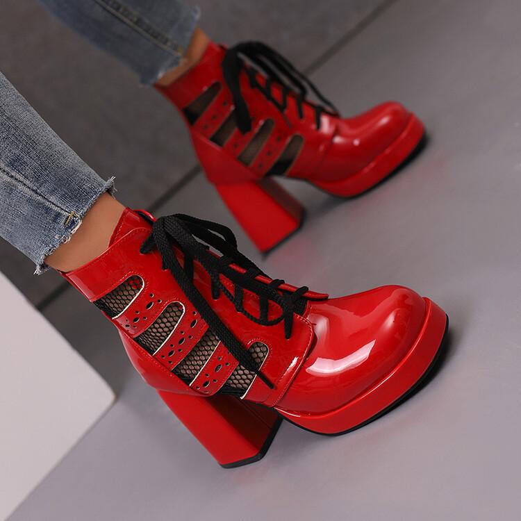 

2025 thick heel high heel sandals women s shoes waterproof table hollow net boots large size 40-43 foreign trade summer increase 39 фиолетовый