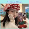 Beret Knitted Trendy For Women Fashionable Geometric Design Winter Hat