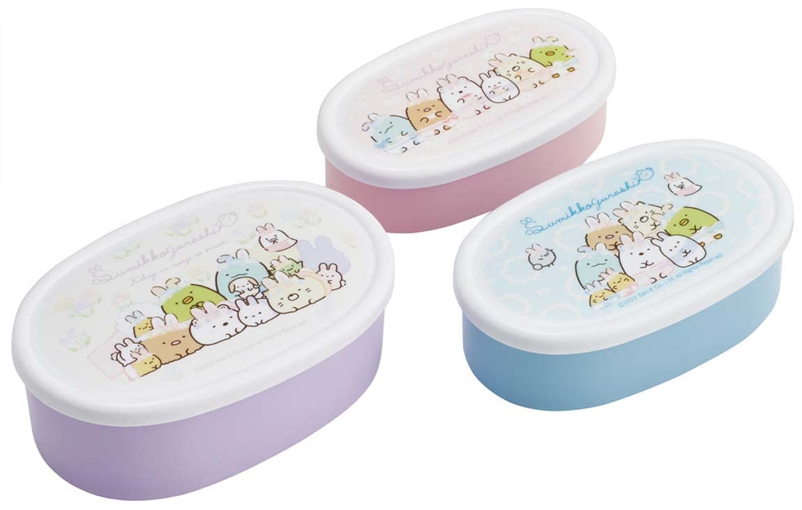 

Skater Lunch Box Sumikko Gurashi Rabbit Garden 860ml Set of 3 Sealable Container Storage Container Made in Japan SRS3SAG-A