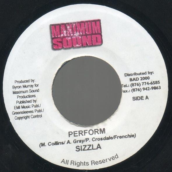 

7inch Record SIZZLA - Perform NONE Maximum Sound 2003 Jamaica Reggae, Ska & Dub Used