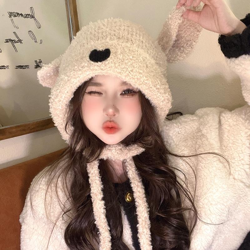 Mädchen Bärenmütze Y2K Fellohren Mütze Felliger Bär Geschenke Warme Wintermütze Erwachsene Kinder Fellohren Winter Foto-Requisiten