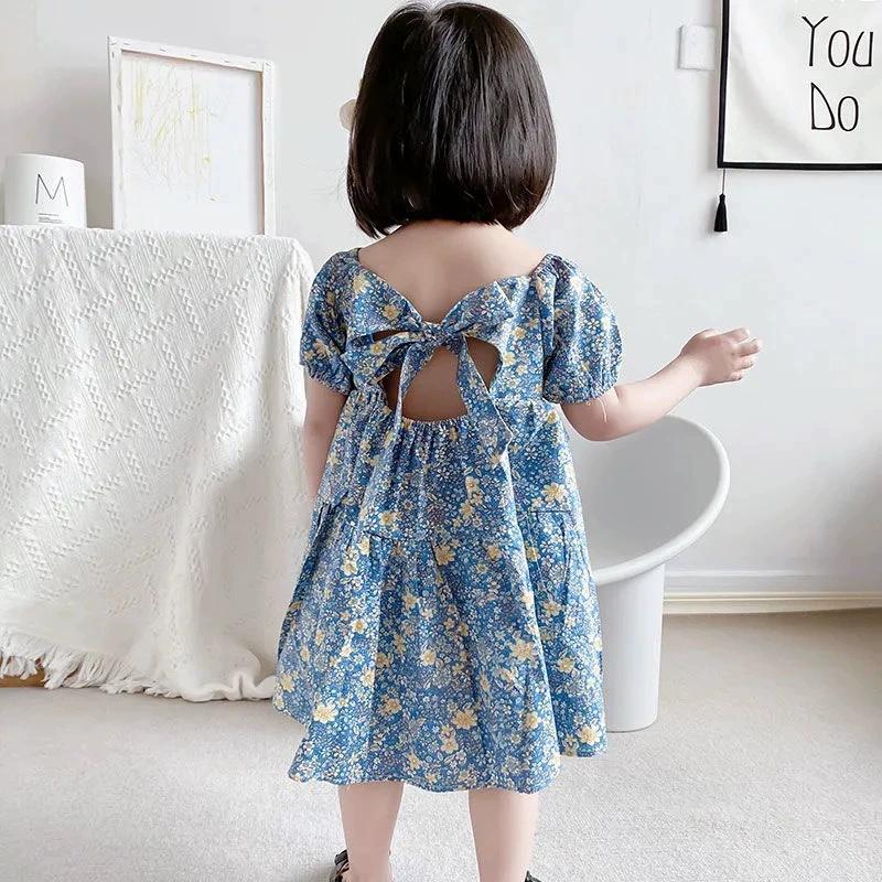 Girls' Dress, Summer Dress, Stylish Little Girl Princess Dress, Pure Cotton Summer Children's Cotton Floral Skirt