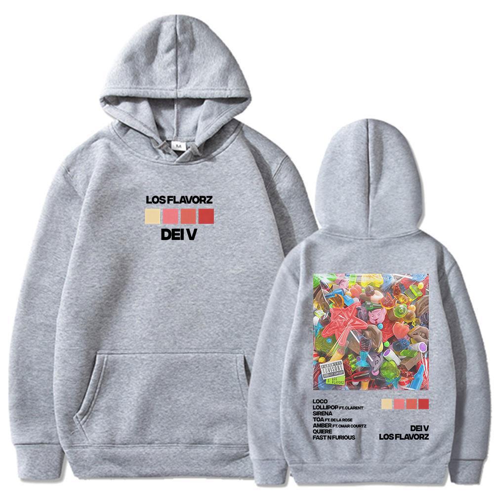 

Rapper Dei V LOS FLAVORZ Album Graphic Hoodies Men Women Clothing Pop Music Long Sleeve Sweatshirt Comfort Pullover 2XL