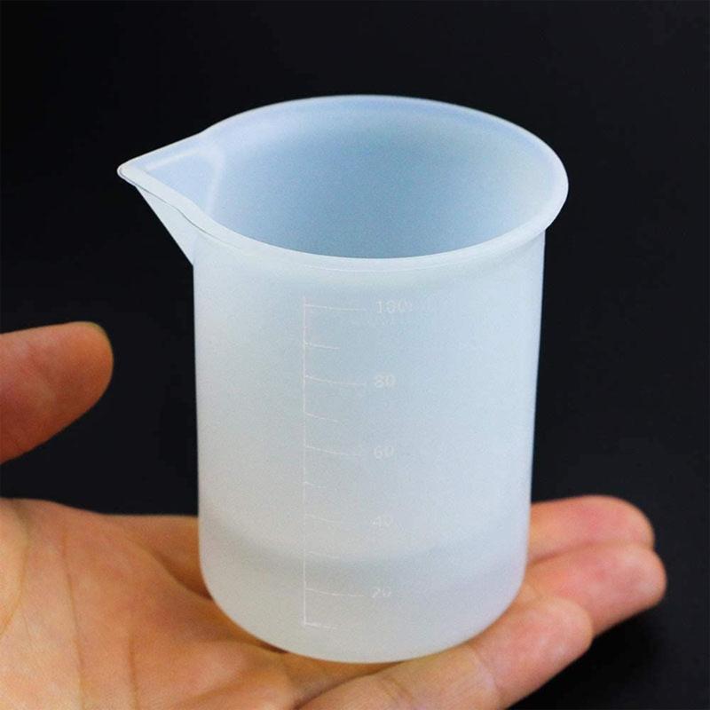 100ml Resin Cup DIY Crafts Jewelry Silicone Measuring Cup Reusable Mixing Cup with Precise Scale Non-Stick Silicone Cup