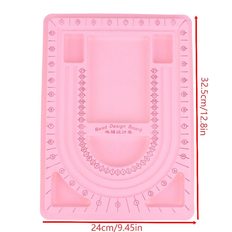 U Shape Bead Design Board Smooth Edge with Clear Scale DIY Jewelry Measuring Tray for Beading Party Group Craft Activities