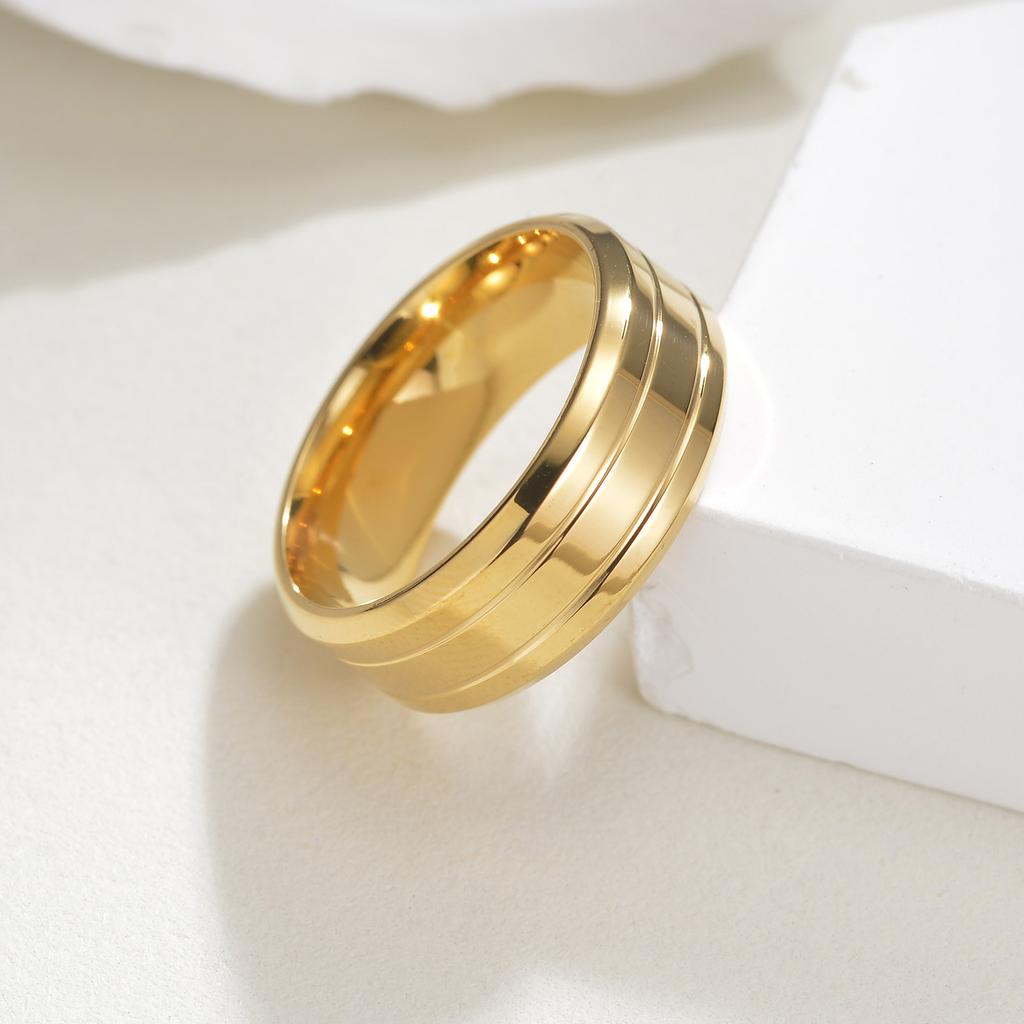 New European and American Men's Wedding Ring Outdoor Ring 8mm Simple and Atmospheric Black Jewelry