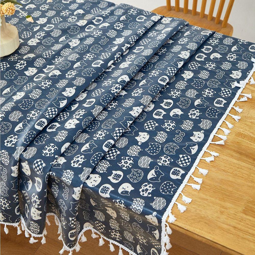 Reusable Waterproof Coated Tablecloth Rectangular Table Protection Coat  Tea Table
