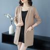 Spring and Autumn Thin Knitted Cardigan Women's Medium and Long Sweater Jacket Fat Mom Large Size Shawl with Loose Top Women