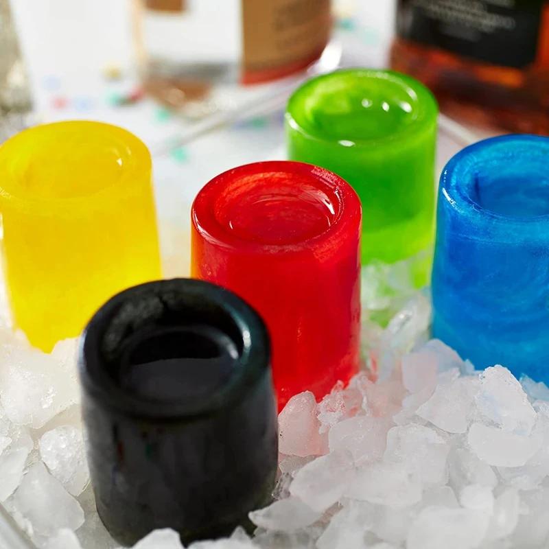 4 Holes Shape Silicone Ice Cube Mold Tray Make Shot Glass Summer Bar Party Frozen Whiskey Beer Cocktail Cold Drinking Tool