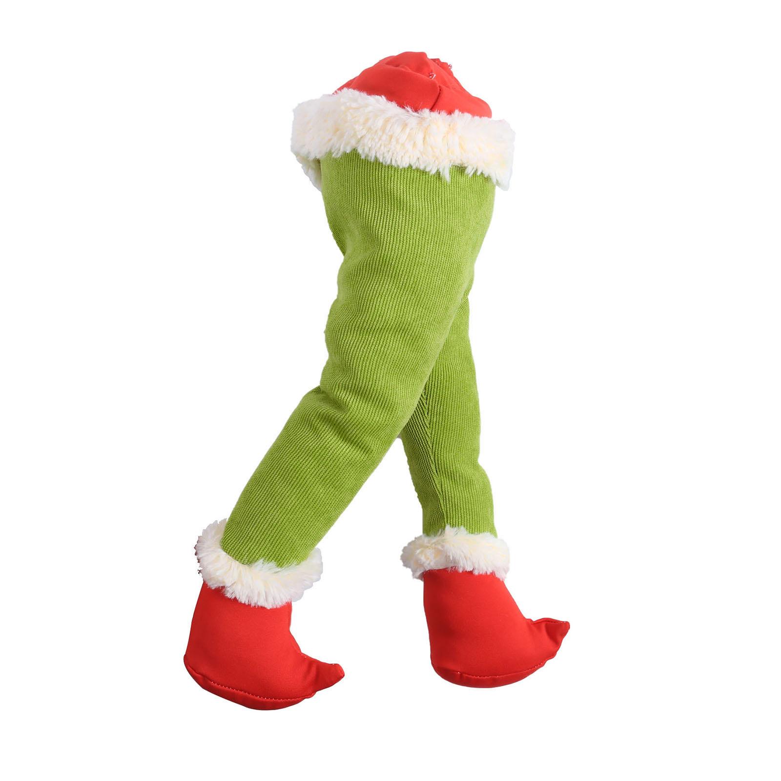 

15.7In Plush Legs for Christmas Decorations Stuffed Legs For Christmas Tree зелений
