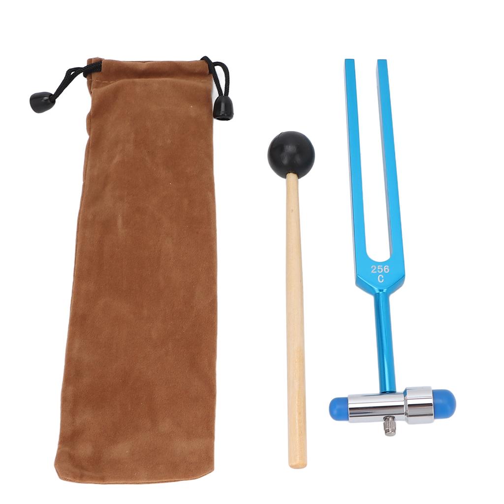 256C Tuning Fork Aluminum Alloy Stress Relieve Resonant Tuning Virbration Fork with Hammer Storage