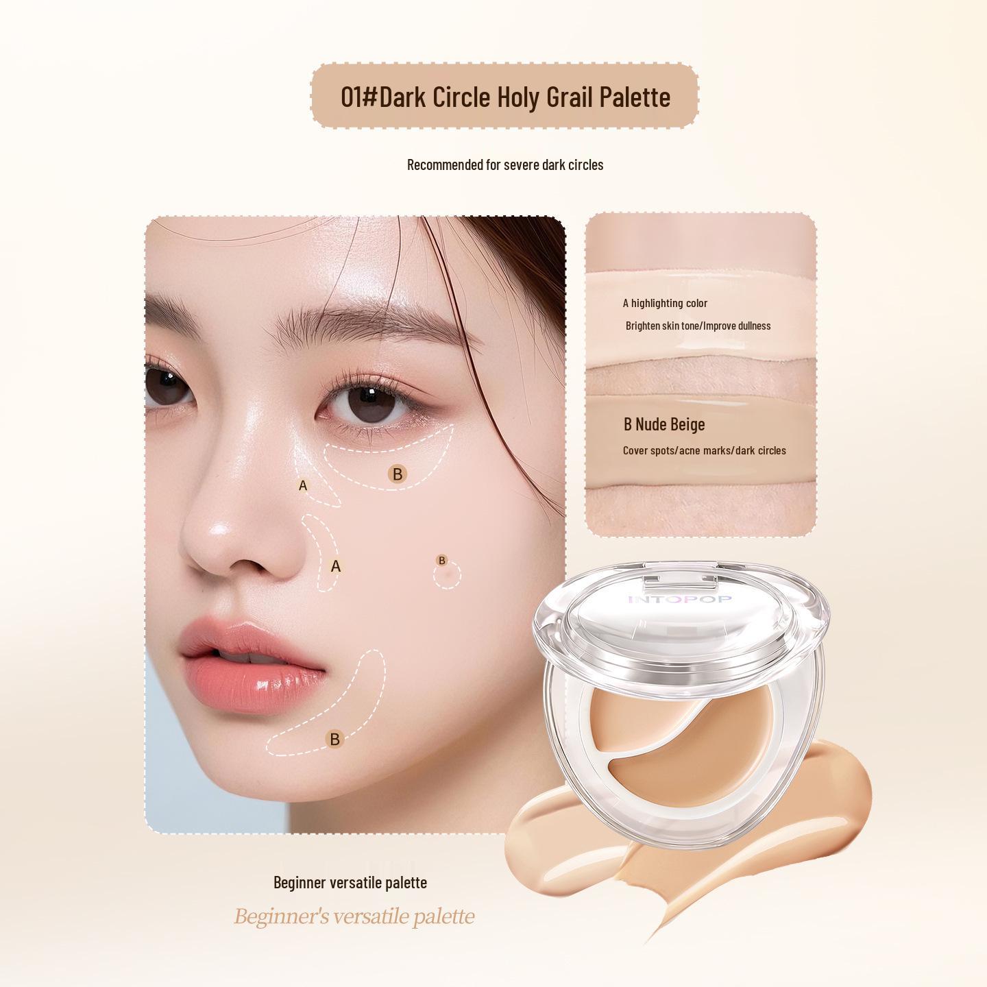 

INTOPOP Dual-Color Silky Hydrating Concealer - Natural, Long-Lasting, No Streaks or Peeling
