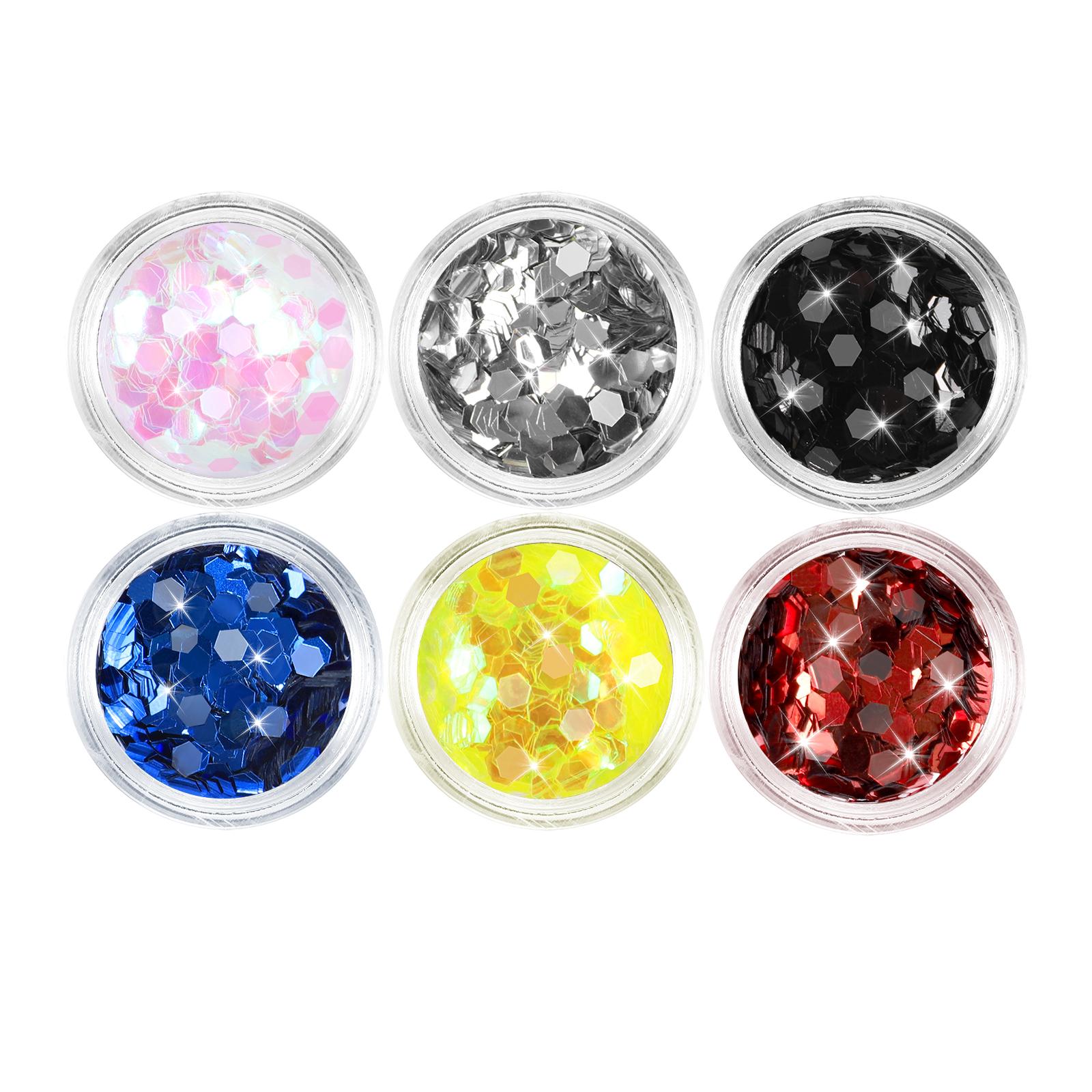 

6 шт. красочные украшения для ногтей, блестящие хлопья для дизайна ногтей, принадлежности для ногтей, блестки для ногтей для женщин и девочек, аксессуары для поделок ногтей