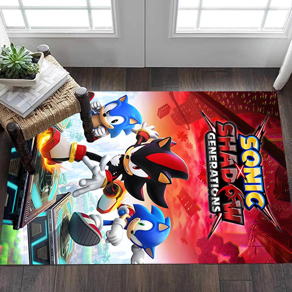 Sonic The Hedgehog Comic Art Print Decoration,Carpet,Living Room,Bedroom, Non-slip,Square rug