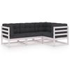vidaXL 4-part. Garden Lounge Set with Pillows Made of Solid Pine Wood