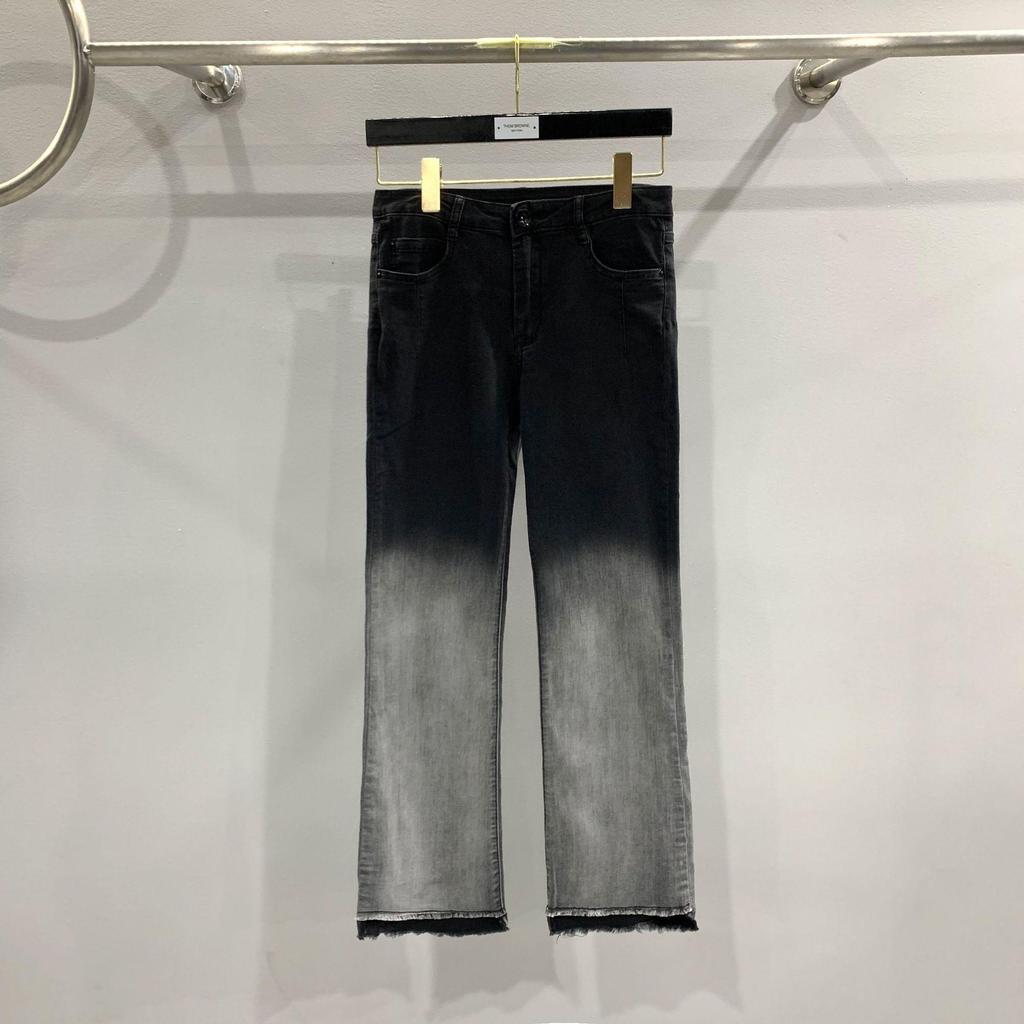 SUBHUMAN Women's 2023 Gradiented Black-Gray Slim Denim Trousers