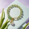 2025 Jadeite Green Jade Rabbit Bracelet: High-End Chinese Style, Year of the Snake, Elegant Women's Niche Beaded Design