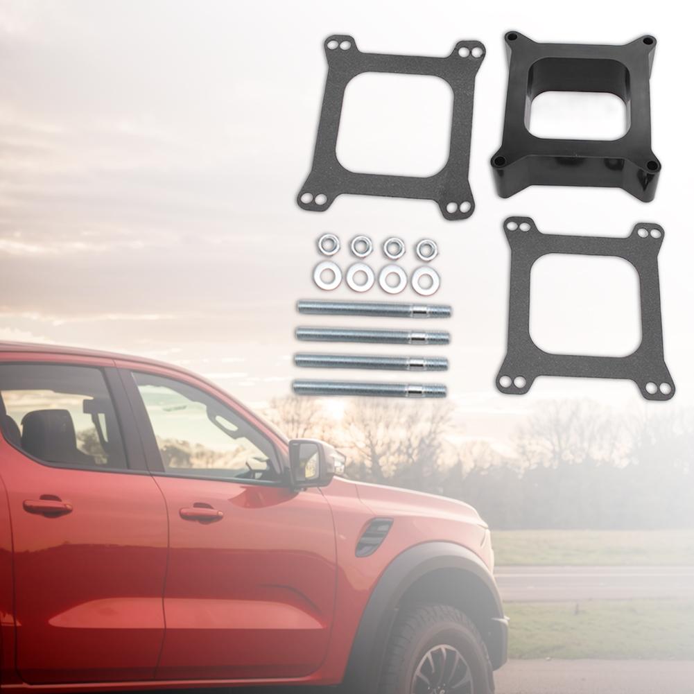 Open Phenolic Carburetor Spacer with Gasket Screws Kit Square Open Center Carb Spacer for Holley for Chevy 4BBL SBC BBC Carb