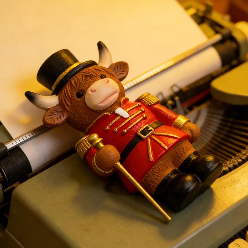 Nutcracker Christmas Decor Funny Resin Nutcracker Cow Small Figurines Soldier Animal Decor for Home Living Room Table Shelf