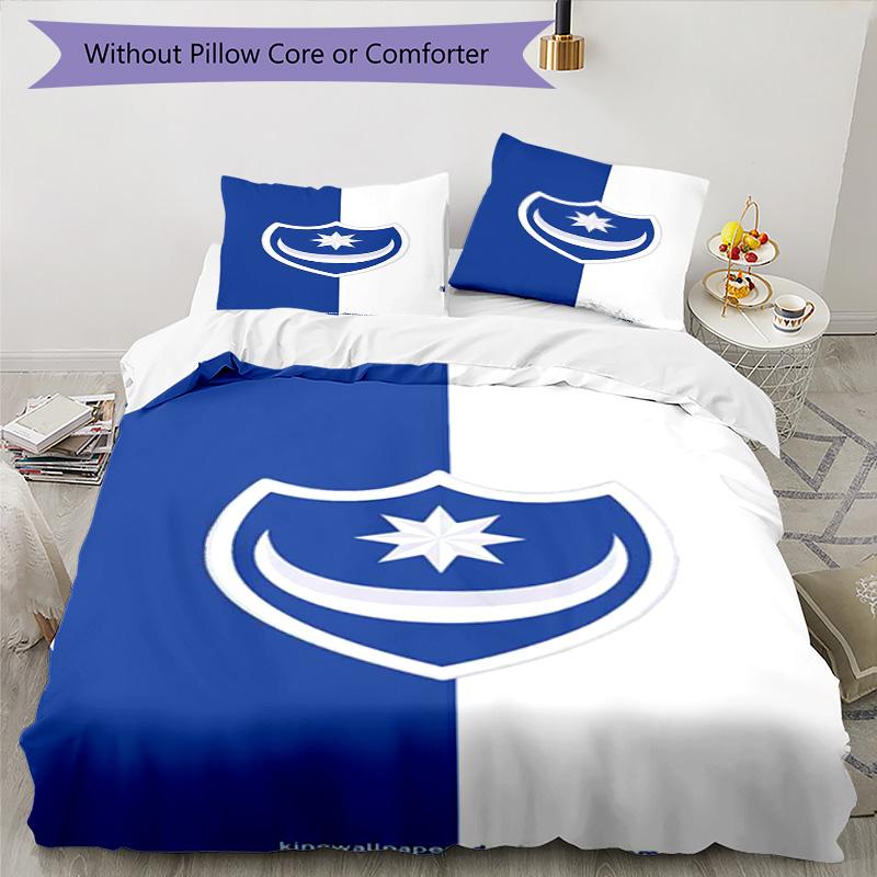 Set Copripiumino Stampato Portsmouth F.C. – include 1 copripiumino e 2 federe coordinate Decorazione per la camera da letto Regali di Natale