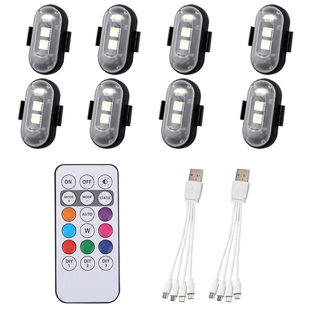 RGB LED Motorcycle Strobe Lights Signal Light LED Flash Position Wireless Light Aircraft Airplane Helicopter Warning Lights