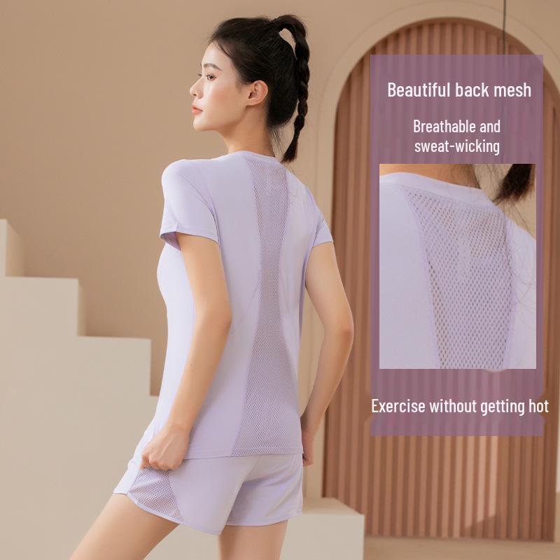 2023 Summer Women's Quick Dry Yoga & Fitness Set - Short Sleeve & Plus Size