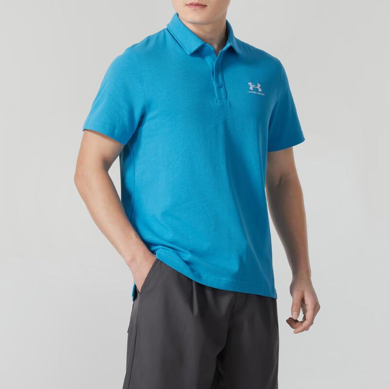 Under Armour Comfortable Breathable Casual Short Sleeve Polo Shirt Men tops Blue 1386608-452