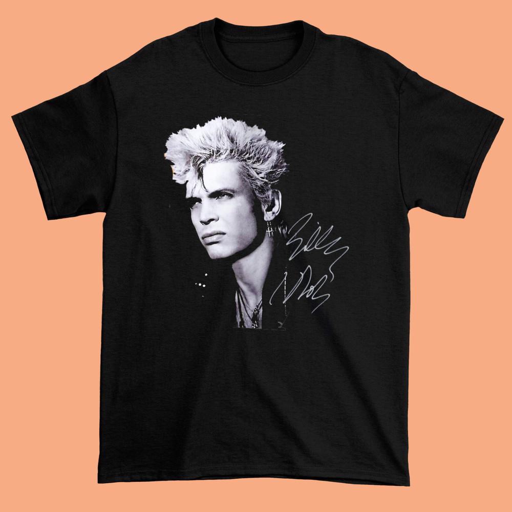 Rzadka Kolekcja Billy Idol Krótki Rękaw Czarna Wszystkie Rozmiary Koszulka Unisex