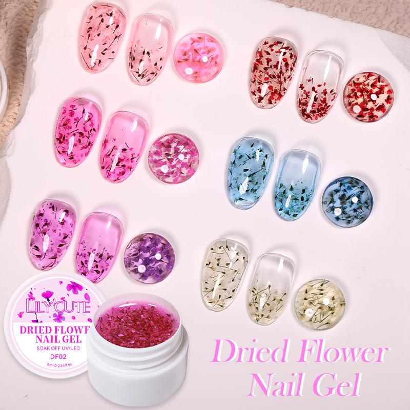LILY'CUTE Fairy Sparkle Dried Flower Gel Nail Polish