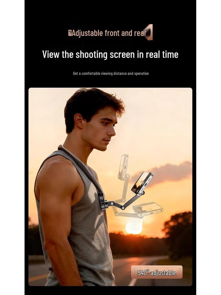 Magnetic Quick-Release Mobile Phone Neck Strap Holder for Cycling, Fishing, Running, and First-Person Vlog Chest Mounting.