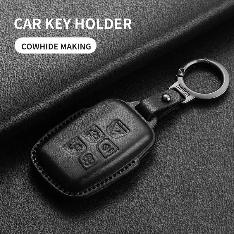 Leather Car Key Case Cover For Jaguar XE XF XK XKR XFL F-TYPE F-PACE T-PACHE Car Key Case Shell For Land Rover Range Rover Sport