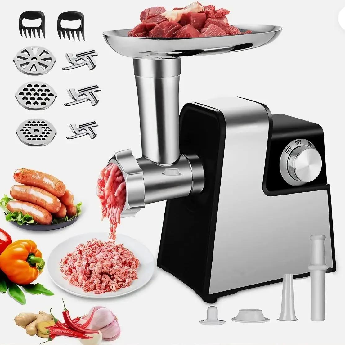 

Бытовая электрическая мясорубка из нержавеющей стали, овощерезка, кухонный комбайн, многофункциональная электрическая slicer, измельчитель, наполнитель для колбас серый
