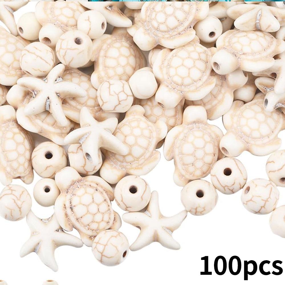 100pcs Turquoise Sea Turtle Zhuhai Star Bead Colorful Marine Life Bead Craft Bead Jewelry Making Bracelet Necklace Foot Chain DIY Supplies